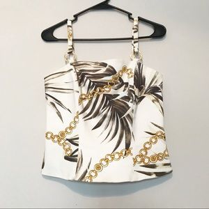 St. John - Palm and Chain Printed Crop Top Style